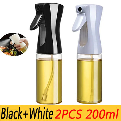 200/300/500mlOil Spray Plastic Household Kitchen Oil Spray Bottle Or Oil Brush Nebulizing Mist Filling Cooking Dual Use BBQ